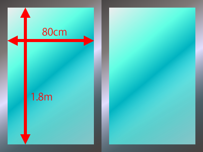 窓ガラスフィルムのサイズ測定