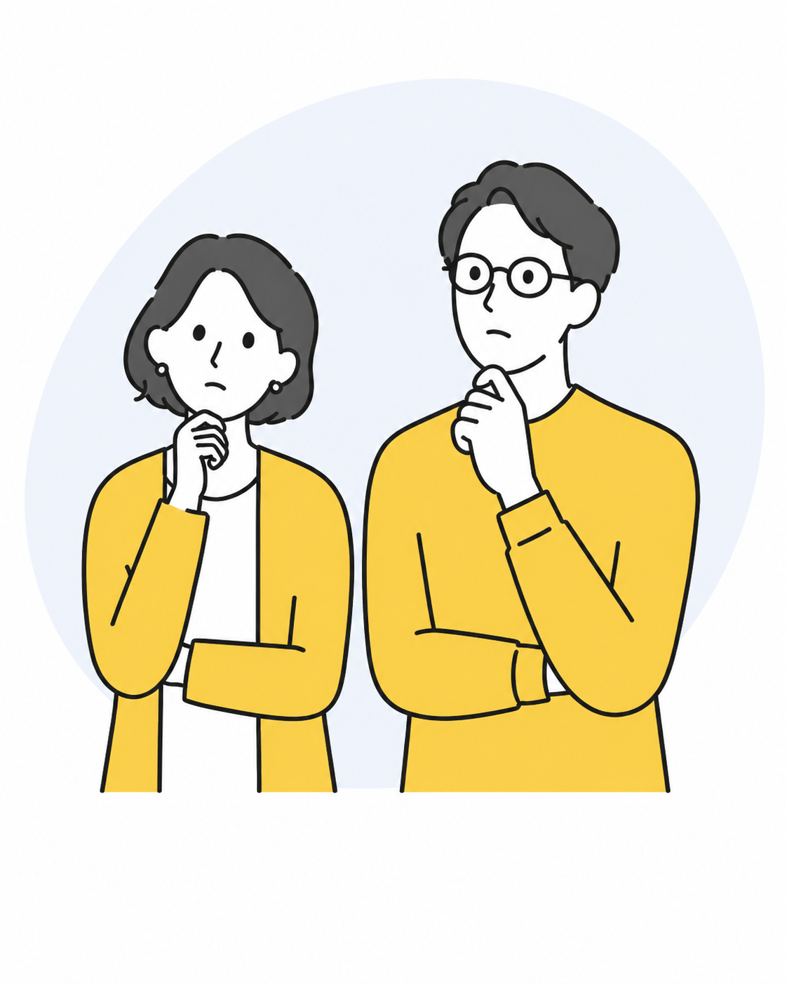 窓ガラスフィルムについて悩んでいる男女